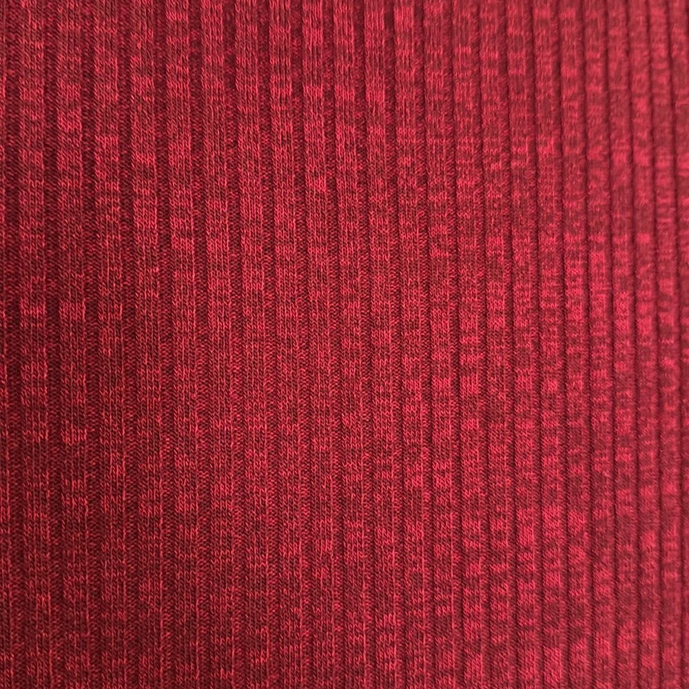 Red Long Sleeve Ribbed Dress - Picture 4 of 4